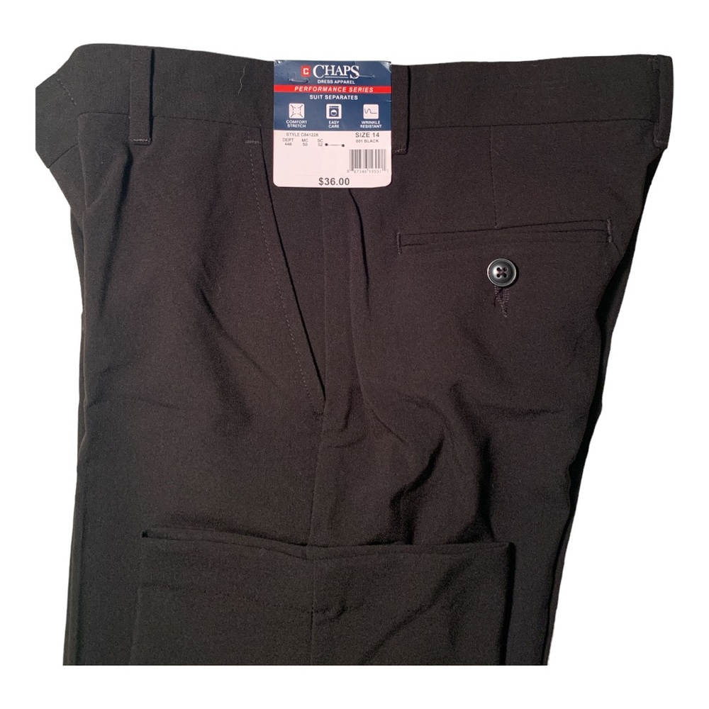 NWT - Chaos suit separates - boys dress pants - black size 14